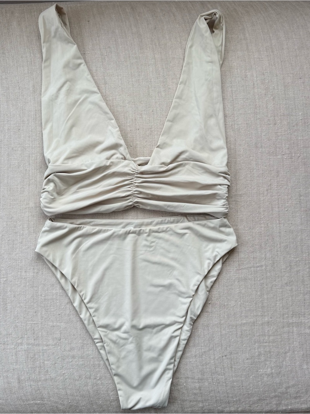Riot swim two piece set beige S